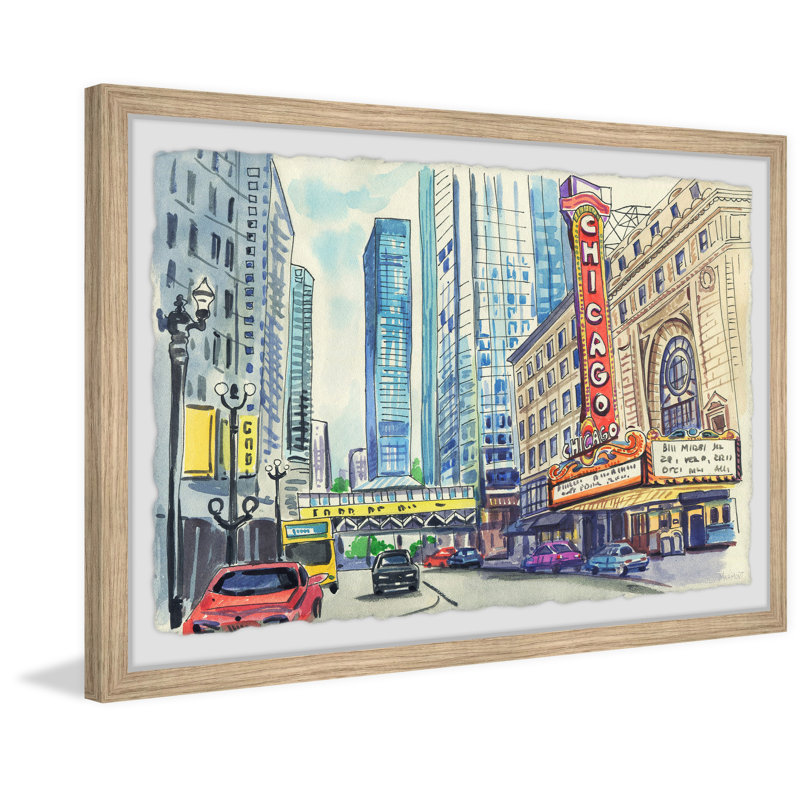 Spectacular Chicago Cityscapes - Cadre photo, reproduction d'art sur papier, H 12 po x l 18 po x 1,5 po