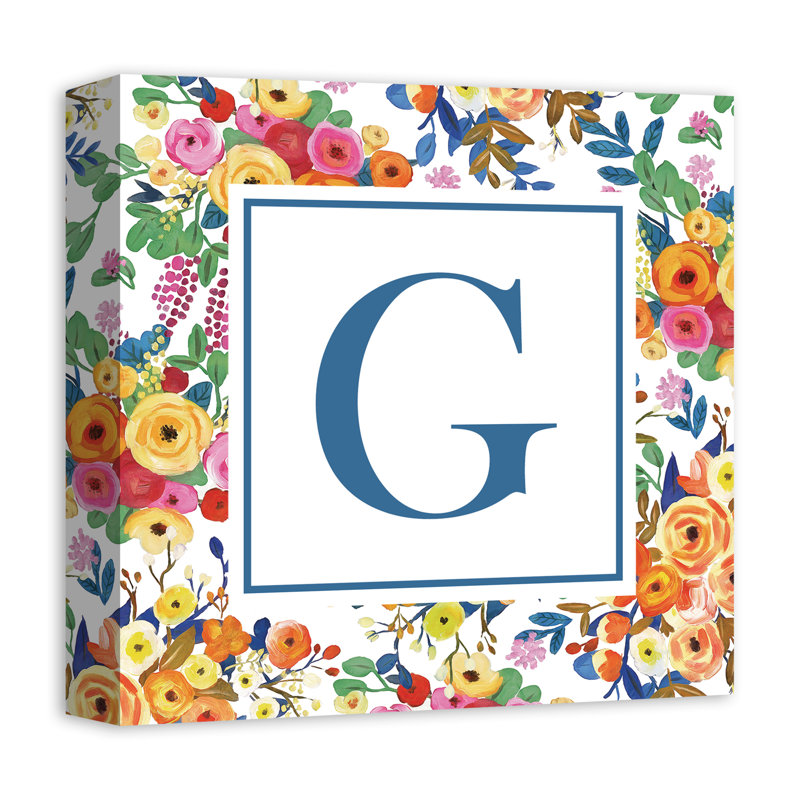 «Wildflower Monogram», art textuel sur toile tendue, G
