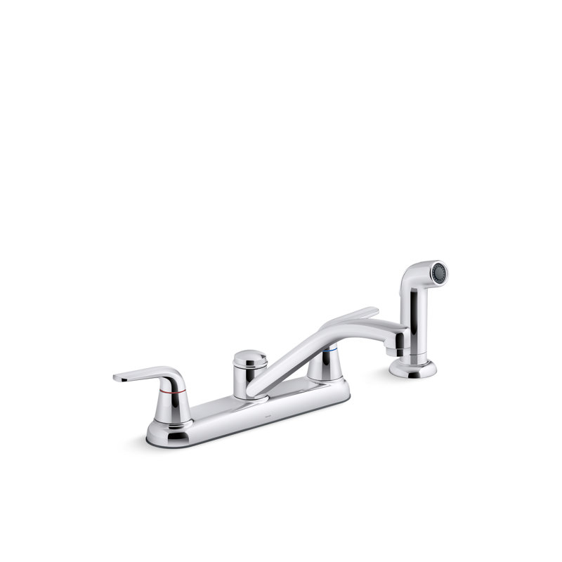 Double Handle Kitchen Faucet with Side Spray