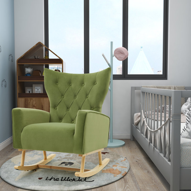 Chaise berçante Jahsun, Velours avocat