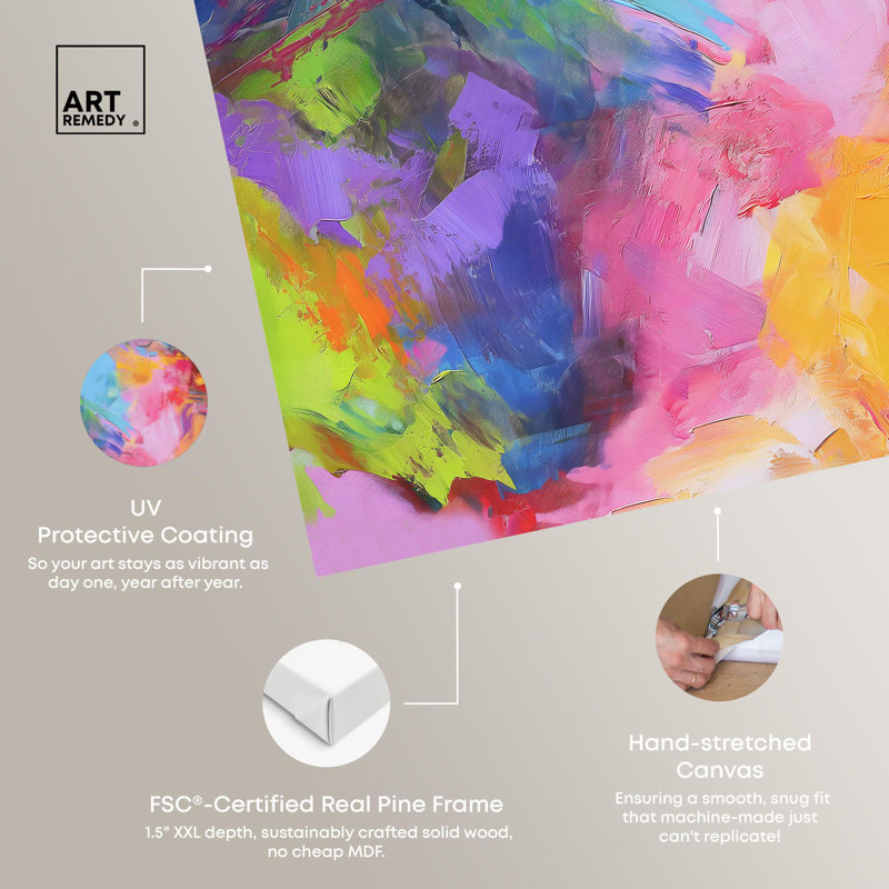 Blissful Palette 20" x 20" Gallery Wrapped Canvas Abstract Art