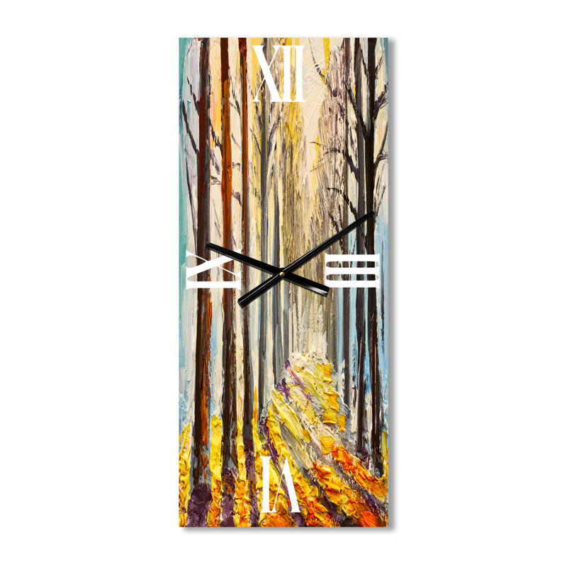 Horloge murale soleil à travers les arbres d'automne, Petit