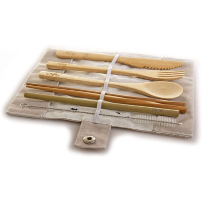 Ensemble de couverts en bambou 6 pièces, service pour 1 personne