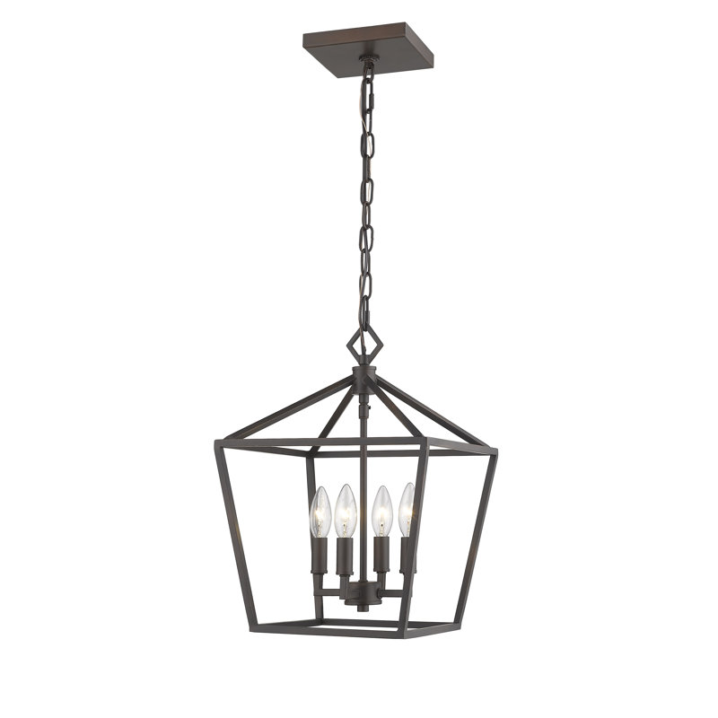 Lustre géométrique à 4 lumières Poisson, Bronze, H 17 po x l 12 po x P 12 po