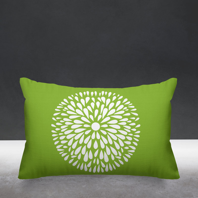 Coussin Pheobe, 14 po x 20 po, Vert, Rectangle