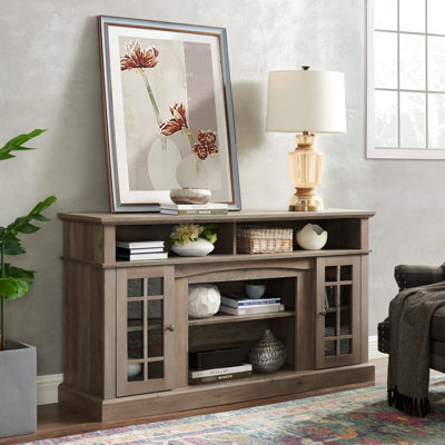 Modern Entertainment Console For Up To 65" Tvs, Gray Wash Color, 58.1"W*15.41"D*32", Ample Storage Cabinets And Adjustable Shelves Tv Stand In Wash, Classic Look, Large Cable Management