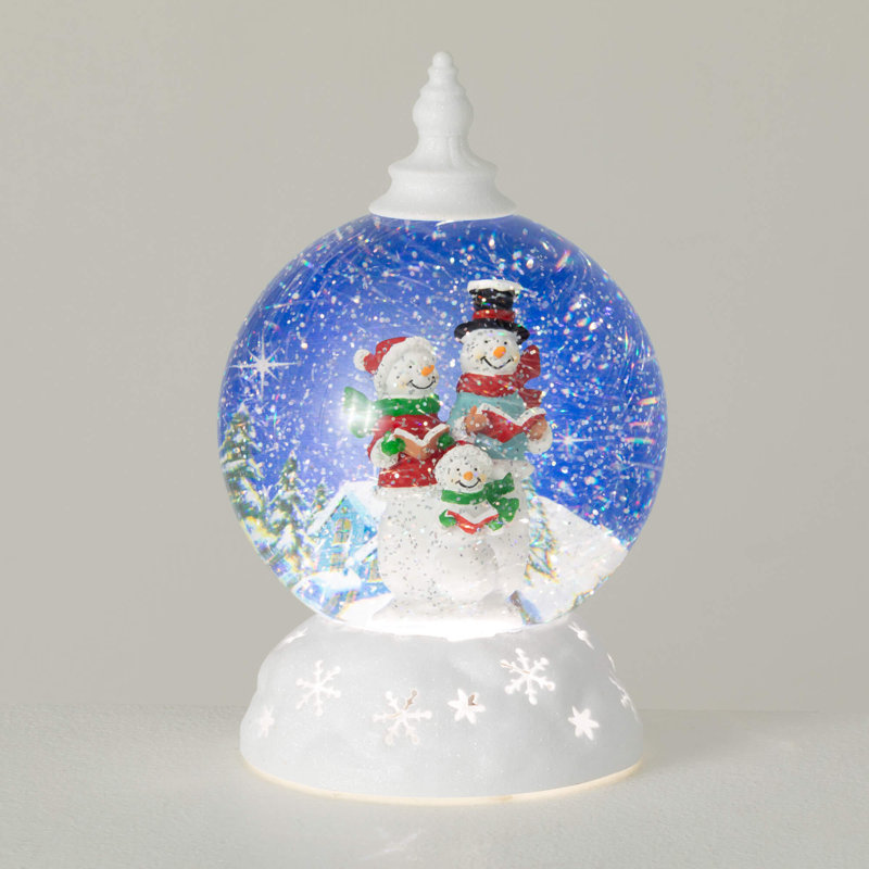 Multicolore globe de bonhomme de neige illuminé 9,25 po