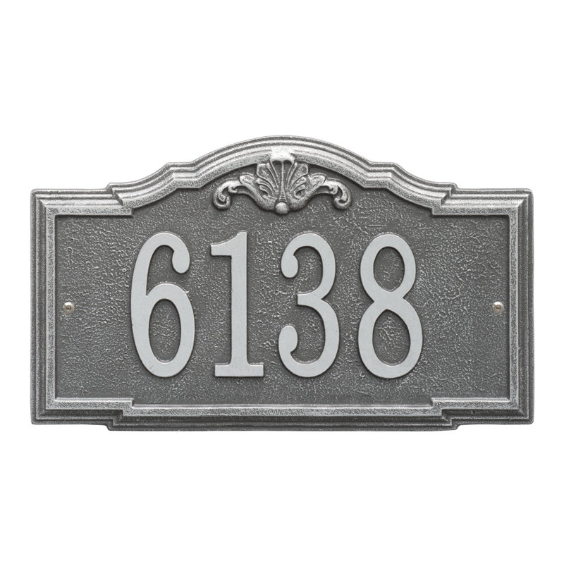 Gatewood Personalized Standard 1-Line Wall Address Plaque, Black/Gold, Yes