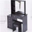 37" Middle Size Left Bedside Cabinet Vanity Table + Cushioned Stool, Extra Large Right sliding mirror, Multi Layer High Capacity Storage, Practical Fashionable Dresser, Suitable For Large Space-443787656