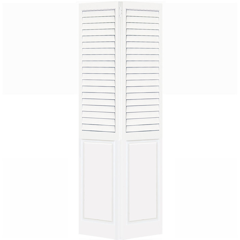 Porte de placard pliante à deux battants avec panneau à persiennes blanc , 27,69 po x 78,75 po