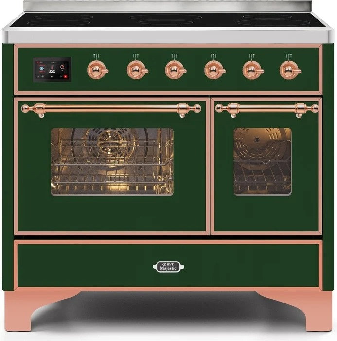 Majestic II 40" Freestanding Induction Range, Emerald Green/Copper