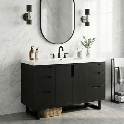 48" Modern Transitional Single Bathroom Vanity Set