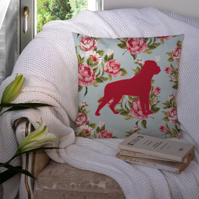 Coussin décoratif intérieur/extérieur bleu beige bleu élégance rottweiler shabby