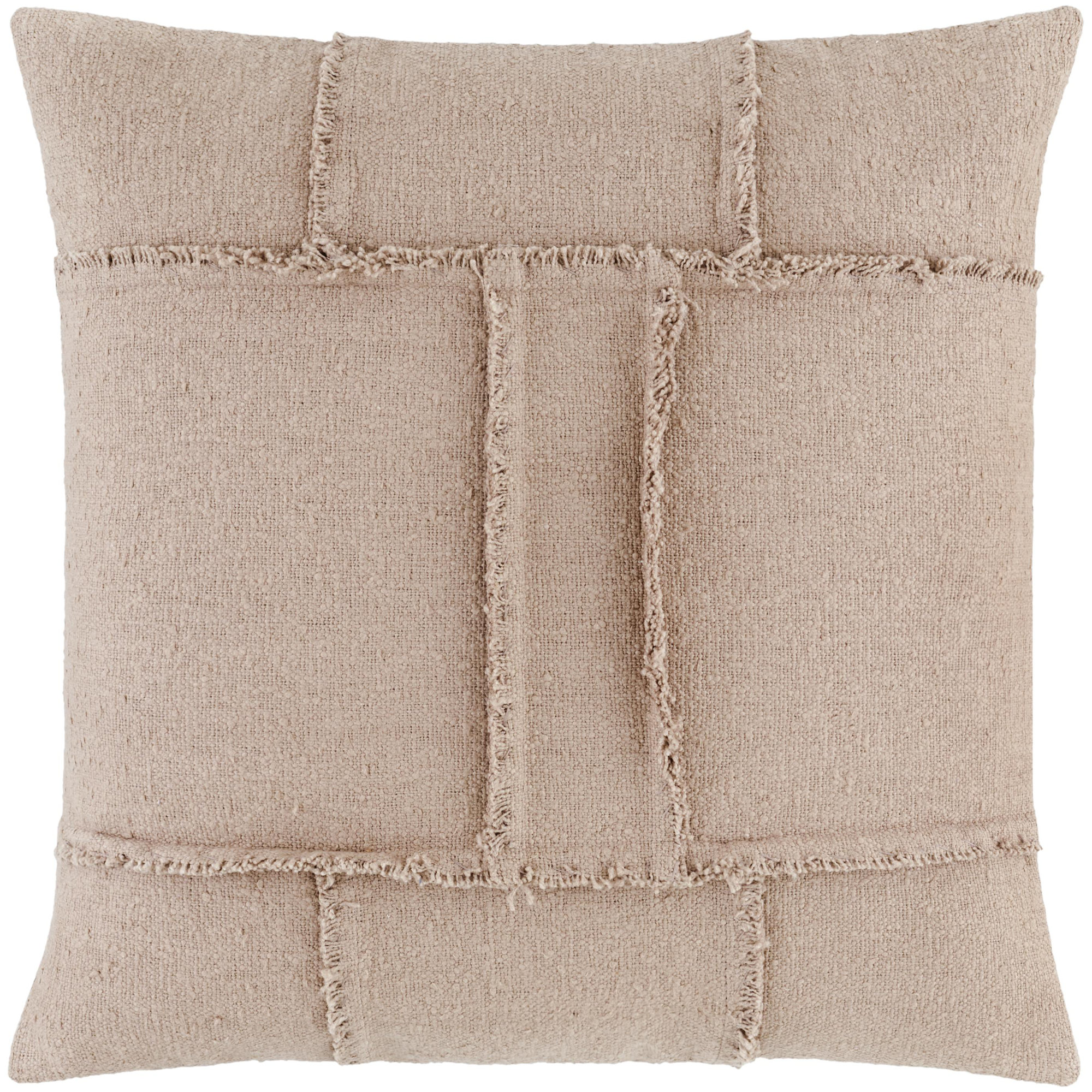 Yulara Accent Pillow Cover & Insert, Beige, Square 20", Pillow Cover Only - No Insert