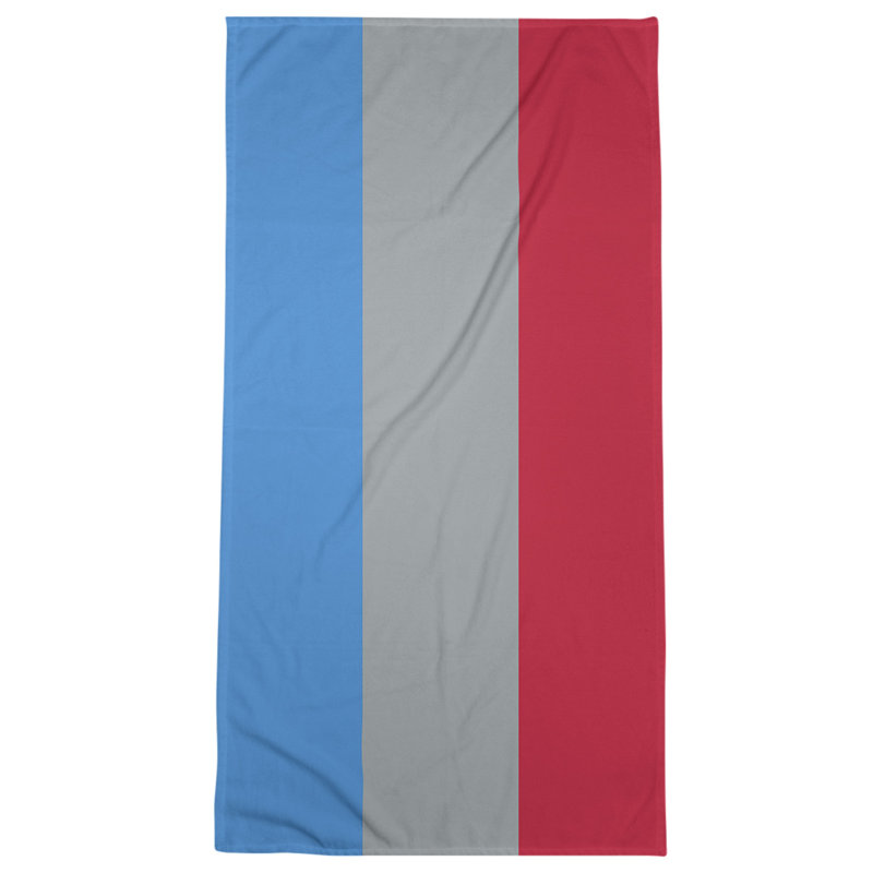 Bath Towel, Dark Blue/Gray/Red