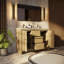 Meuble-lavabo double bleu marine 48 po X P 20 po D, avec plateau en marbre de culture-117978882