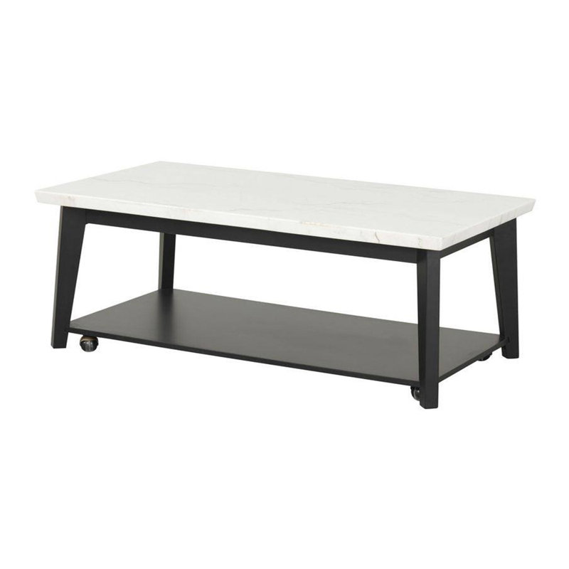 Rect Marble Coffee Table W/ Casters