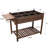8 Garden Bed With Foldable Table Ledge - Brown Finish Large Raised Planter Box For Veggies And Herbs Wood-1727787837