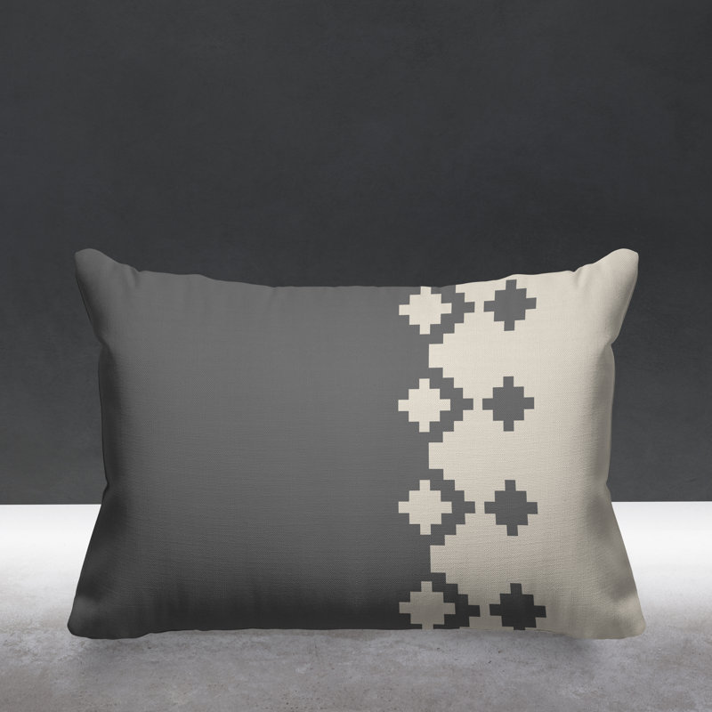 Coussin intérieur / extérieur Moki Southwestern, gris