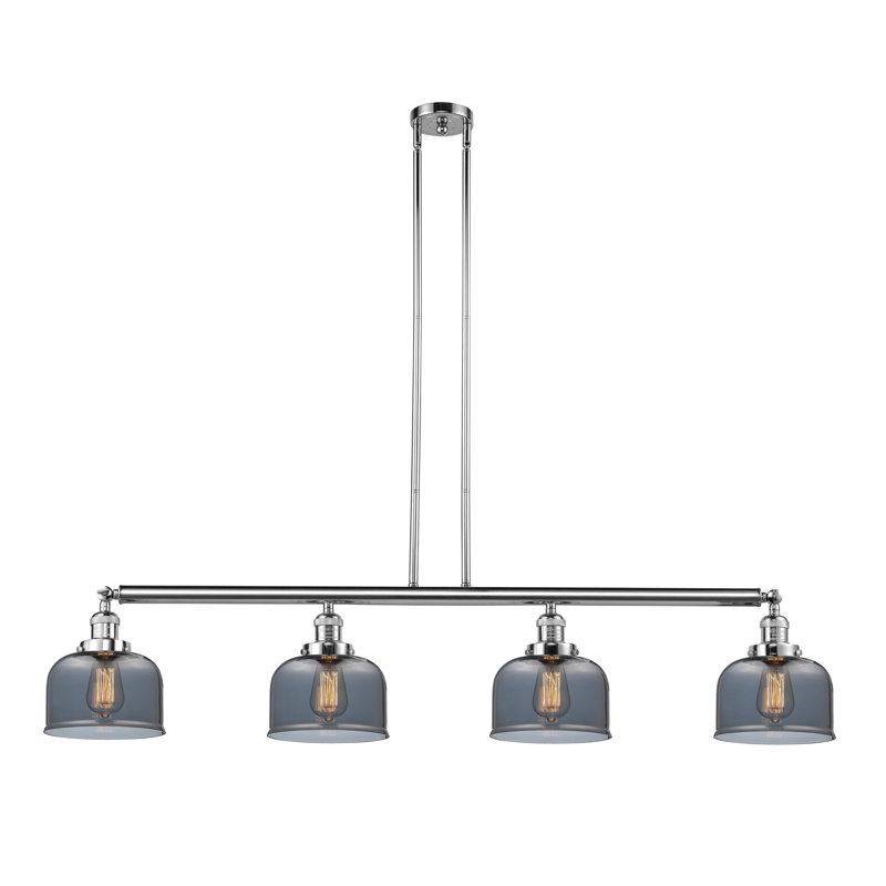Luminaire suspendu linéaire à 4 lumières pour îlot de cuisine Shockey, Ampoule non incluse, Boîtier blanc mat