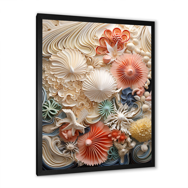 Créatures marines luxuriantes sur toile, H 20 po x l 12 po x P 1 po, Cadre simple noir
