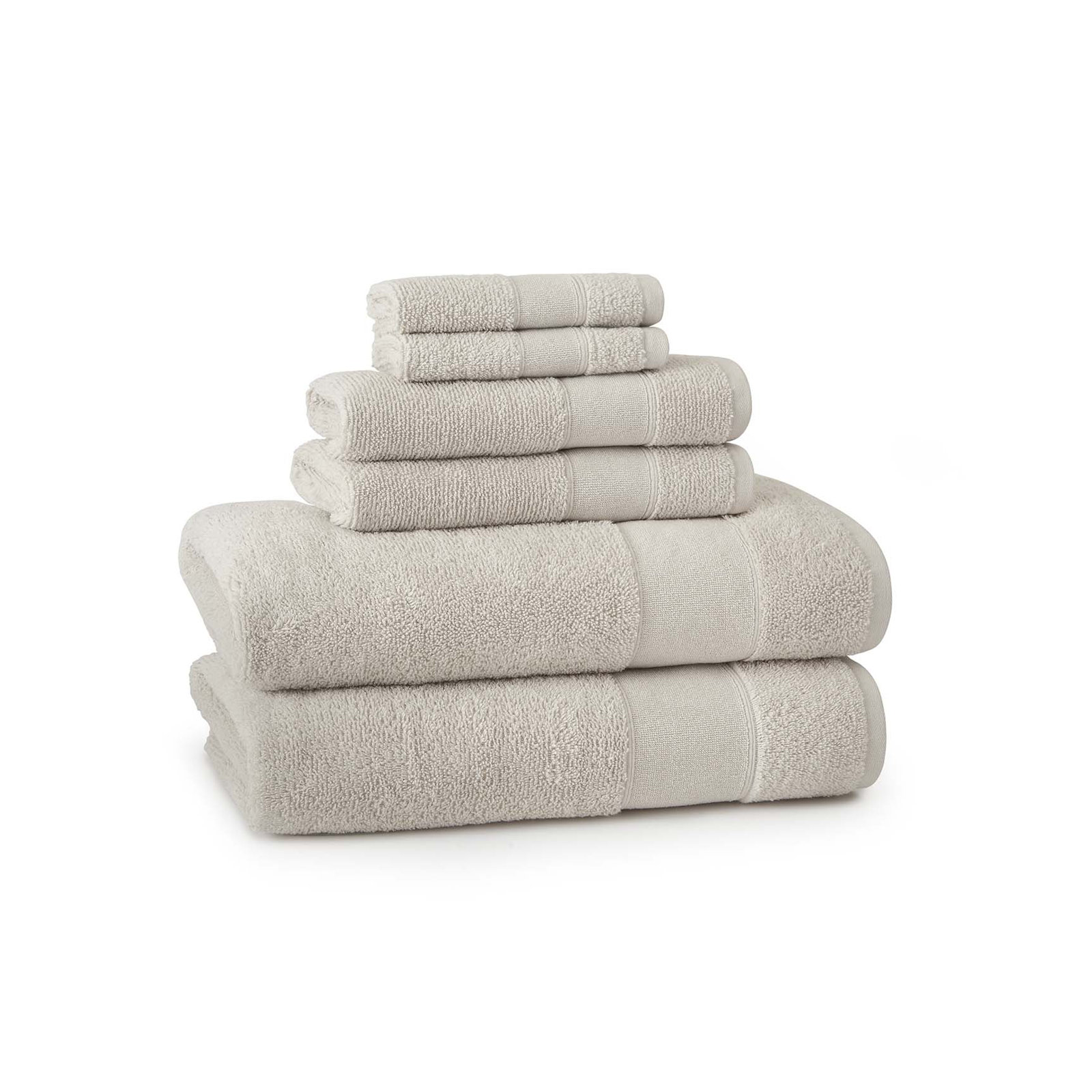 Bidle 6 Piece Turkish Cotton Towel Set, Latte