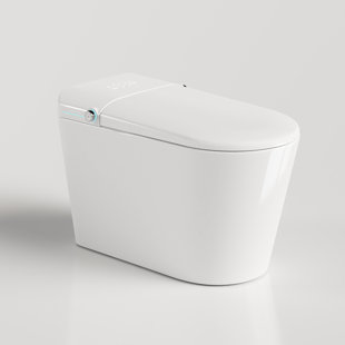 Toilette moderne ModernBath avec couvercle mains libres, chasse sans contact, siège chauffant, séchoir à air, lavage de bidet, capteur et chasse d'eau occultante (télécommande incluse)