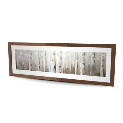 Bouleaux blancs sur fond gris | Motif floral