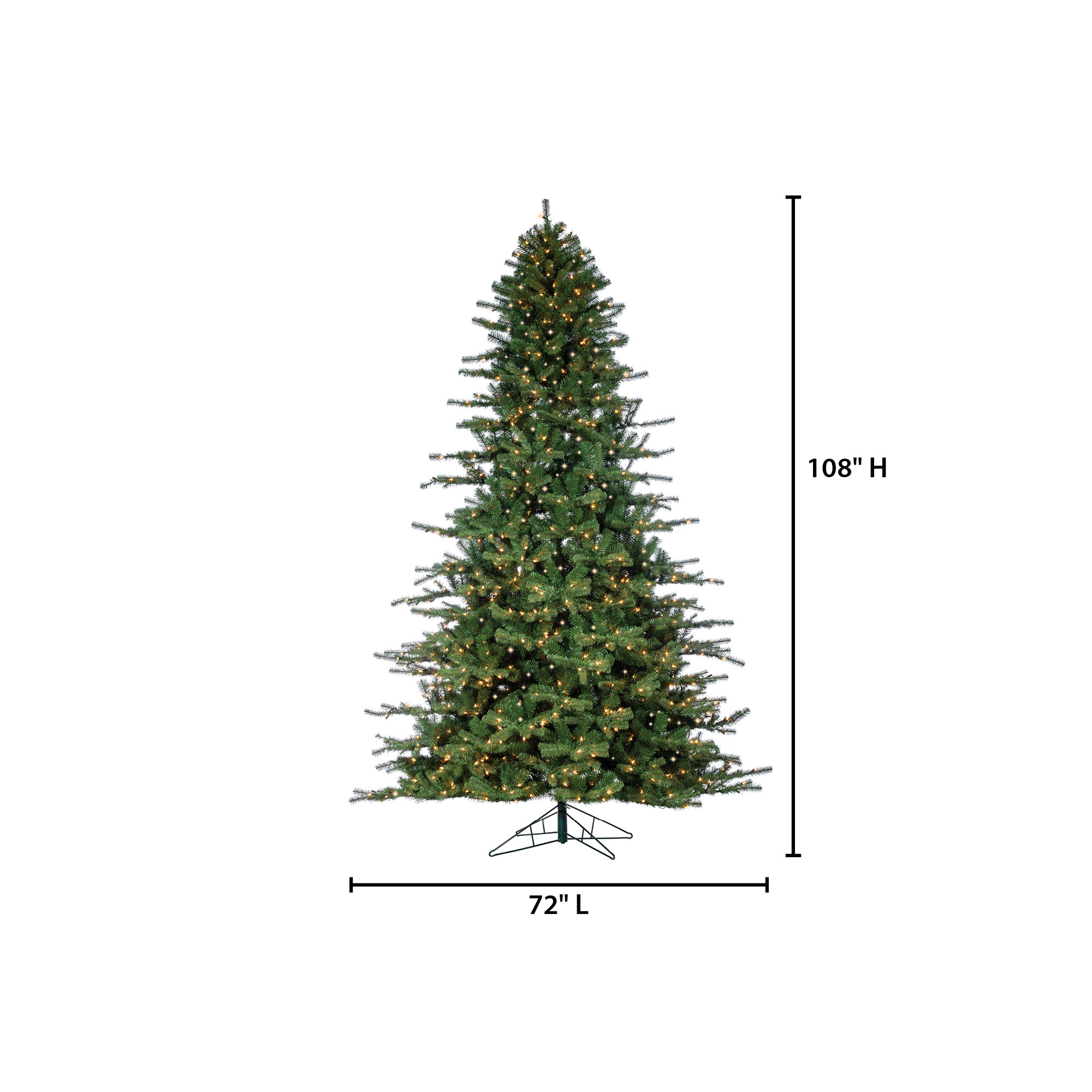 Lighted Fir Christmas Tree, 9'
