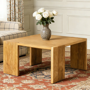 Solid Wood Four Leg Coffee Table Square Wooden Table 60x60cm