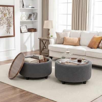 Table basse ronde avec rangement Pietsch