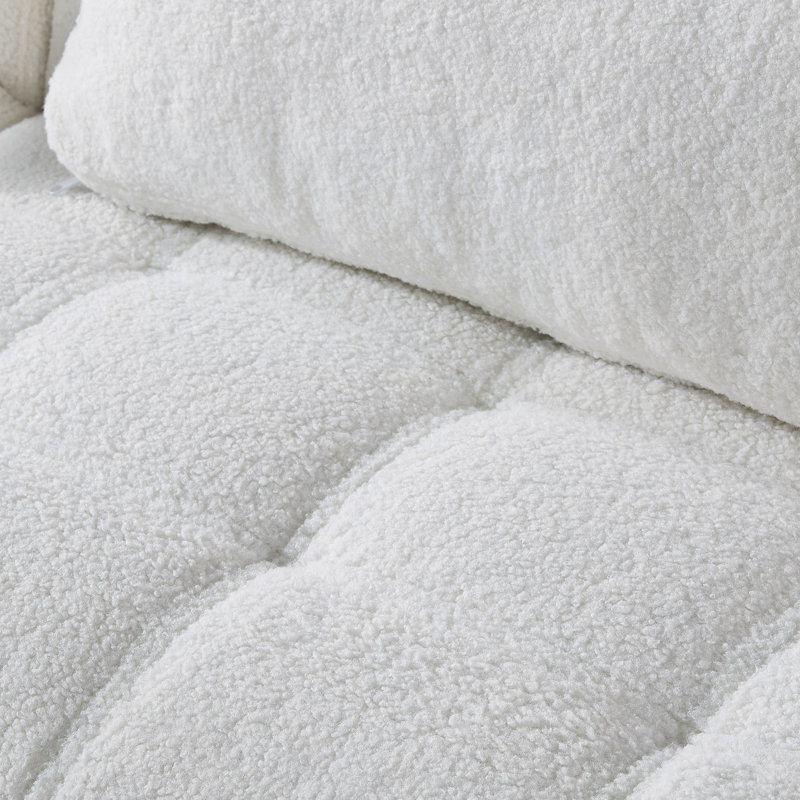 Futon de lit convertible avec pieds en métal doré et blanc, Ourson blanc