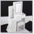 Compact Vanity Table Set With LED Mirror, Power Station, Hair Dryer Bracket, And Padded Stool For Small Bedrooms-1424777430