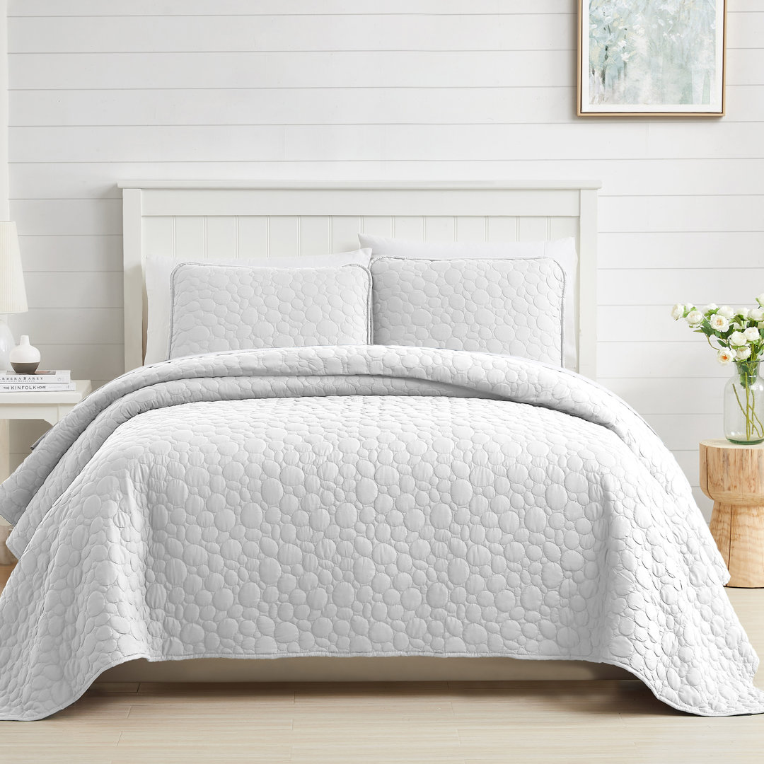 Pebble Quilted Lightweight Prewash Microfiber Quilt Set SouthShore Fine Linens 