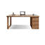 Bureau rectangulaire en bois massif à 3 tiroirs Chestnut-109264364-109264366