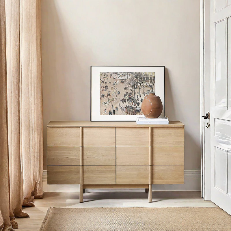 Armoire décorative en bois massif Log Wind, Brun orangé