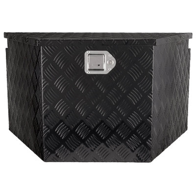 Trailer Tongue Box, Aluminum Alloy Diamond Plate Tongue Box Tool Chest, Heavy Duty Trailer Box Storage With Lock And Keys, Utility Trailer Tongue Box For Pickup Truck, RV, Trailer, 33"X19"X18"