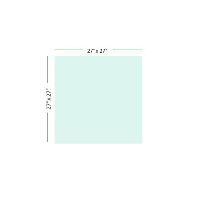 Square Glass Table Top - Tempered - 1/4" Thick - Beveled Edge, Eased Corners