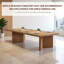 Ensemble de table de conférence moderne en bois massif pour 8 personnes avec chaises de bureau en filet noir