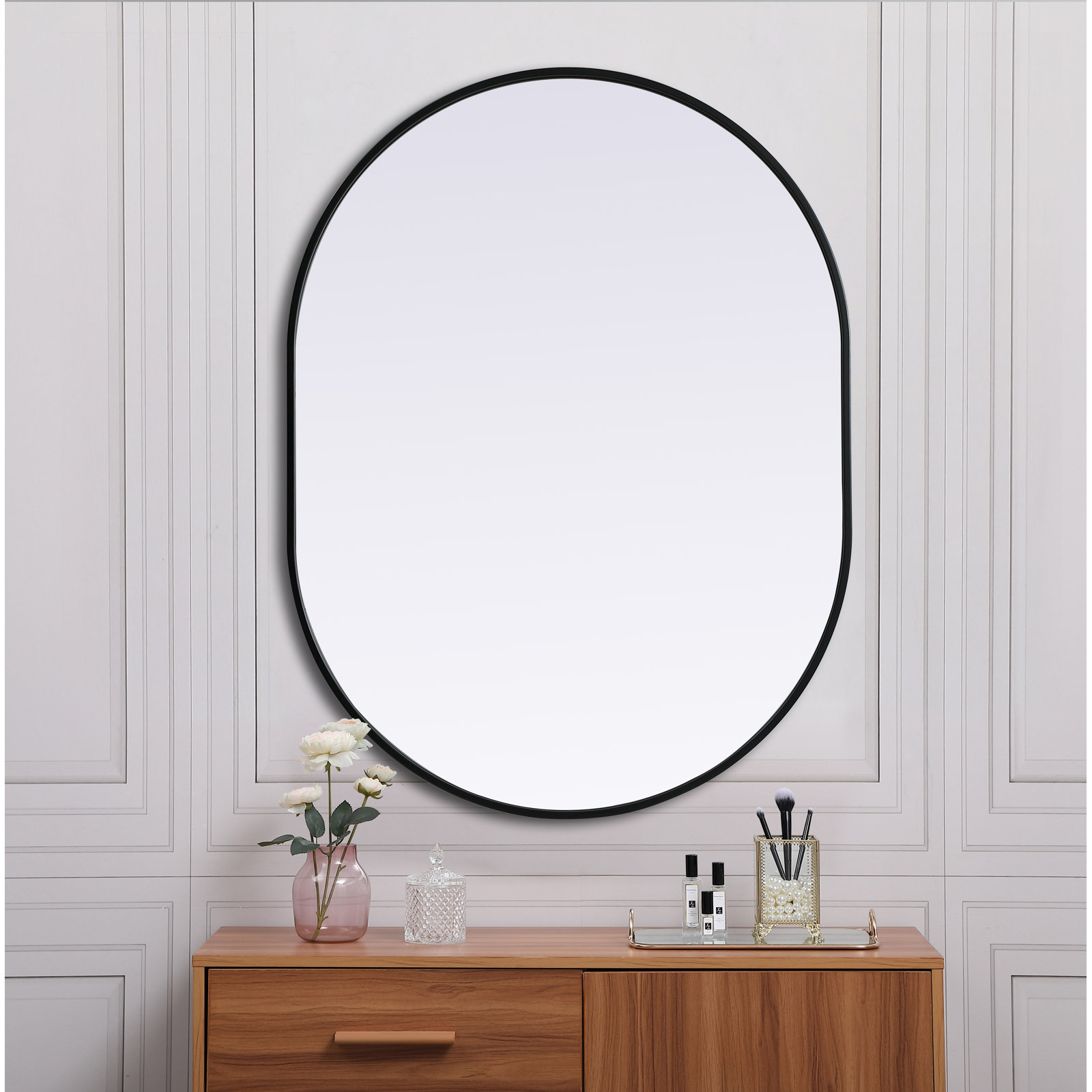Sabine 30" Accent Mirror, Black, 40" x 30"
