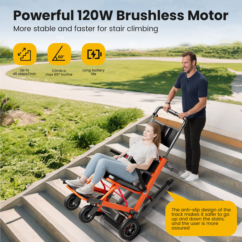 Motorized Stair Climbing Wheel Chair For Adults Electric Stair Climbing Hand Trucks 440lb Capacity