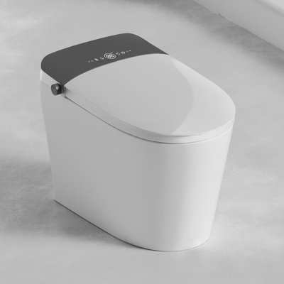 Toilette intelligente avec affichage DEL D07, toilette de bidet de salle de bain avec protection en mousse, veilleuse, chasse d'eau automatique, siège chauffant, lavage à chaud, sécheuse, filtration Tech
