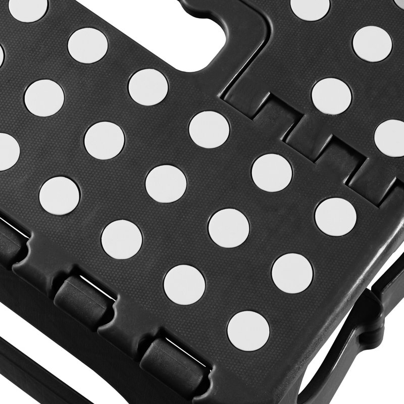 1 - Step Plastic Folding Step Stool, Black