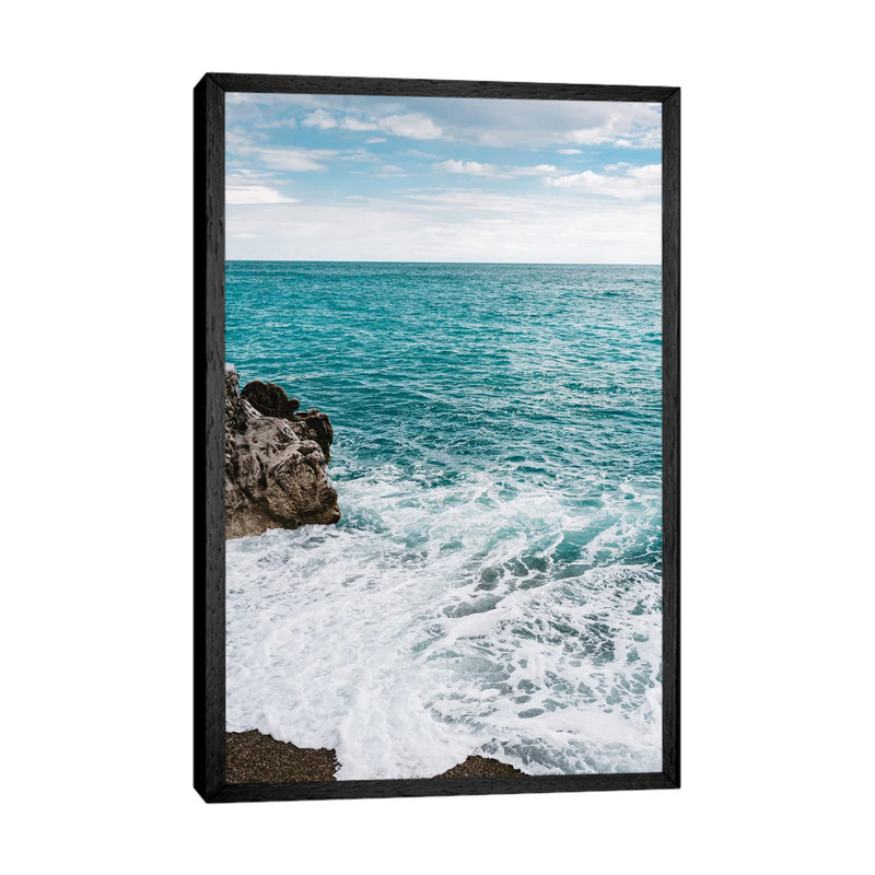 Amalfi Coast Water VII by Bethany Young - Print on Canvas, 101.6cm H x 66.04cm W x 3.81cm D, Black Framed