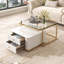 Table basse gigogne moderne 2 pièces avec tiroirs et pieds dorés électrolytiques de 27,6 po Modern-599864719