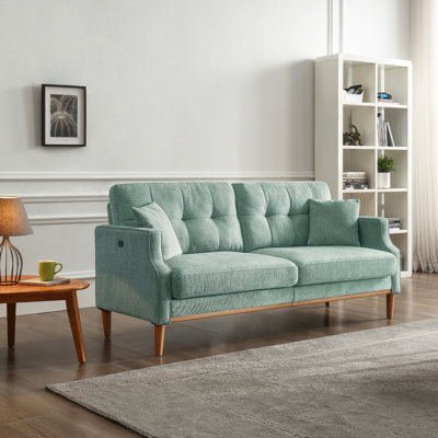 3 With Fabric And Button Cushions - Blue Comfortable Port