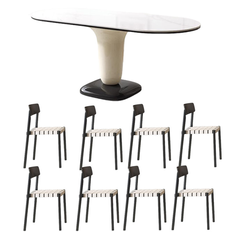 Ensemble de table de salle à manger ovale crème L 70,9 po x l 31,5 po Creamy Hues