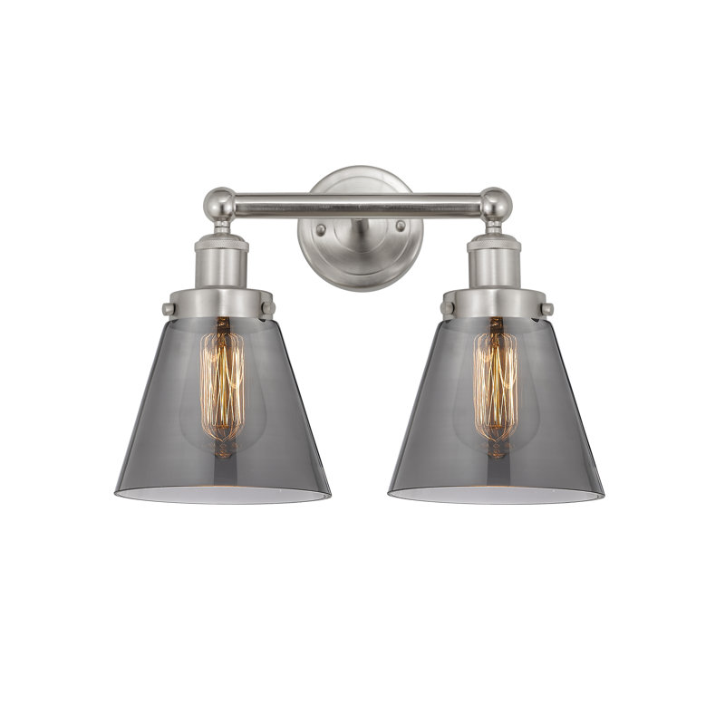 Éclairage pour meuble-lavabo à 2 lumières à intensité variable Cornville, gris, Nickel satiné brossé