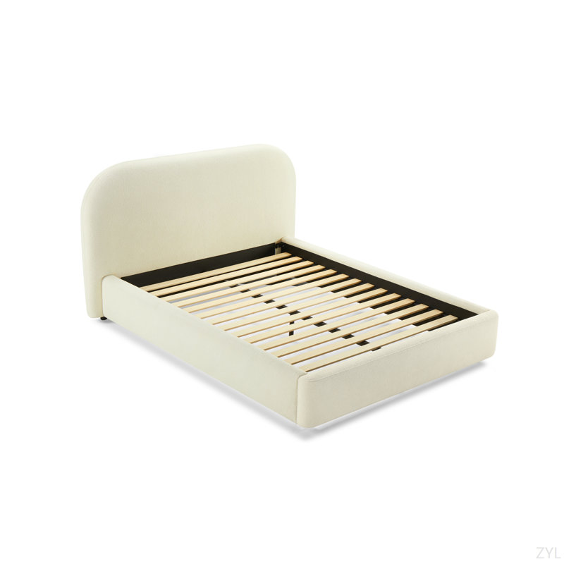 Lit en tissu Arden, Tissu / plastique / bois synthétique, Grand lit