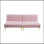 Canapé-lit de 71 po avec futon convertible avec pieds en métal doré (rose)